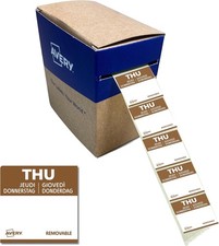 AVERY Formula celowa Odłączalne etykiety na żywność Czwartek (brązowe 25 x 25 