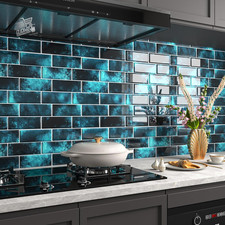 15 Adhesive Tiles 30x30 PVC Bathroom Dark Blue Paraschizers Kitchen Wall Tile