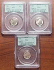 (3) PCGS SAMPLE Slabs OGH 1961 Roosevelt Dime MS 64 Nice Scratch-Free Holders