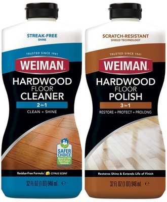 Cleaner Floor and Polish Restorer Combo 2 Pack Hardwood Weiman High-Traffic