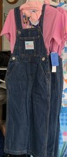 Ms. Rachel 3 Piece Denim Overall Set Blue Pink Top Head Band 2T Adjustable
