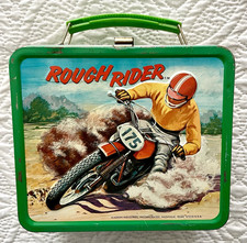 Vintage 1973 Rough Rider Dirt Bike Aladdin Industries Metal Lunch Box No Thermos