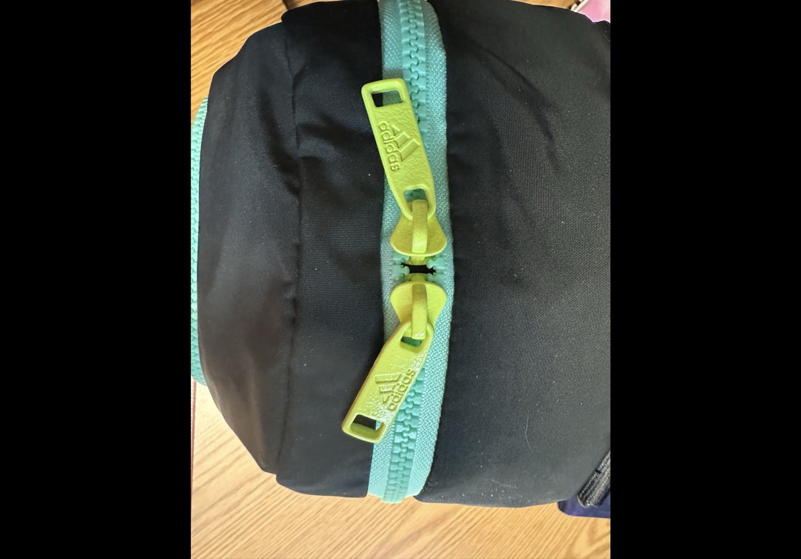 Adidas small backpack Black with multi color zipp… - image 5