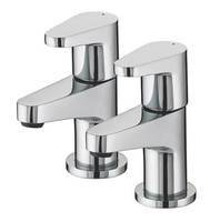 Bristan Quest Chrome 110mm Cloakroom Lever 2 Tap Holes Basin Pillar Tap (42751)