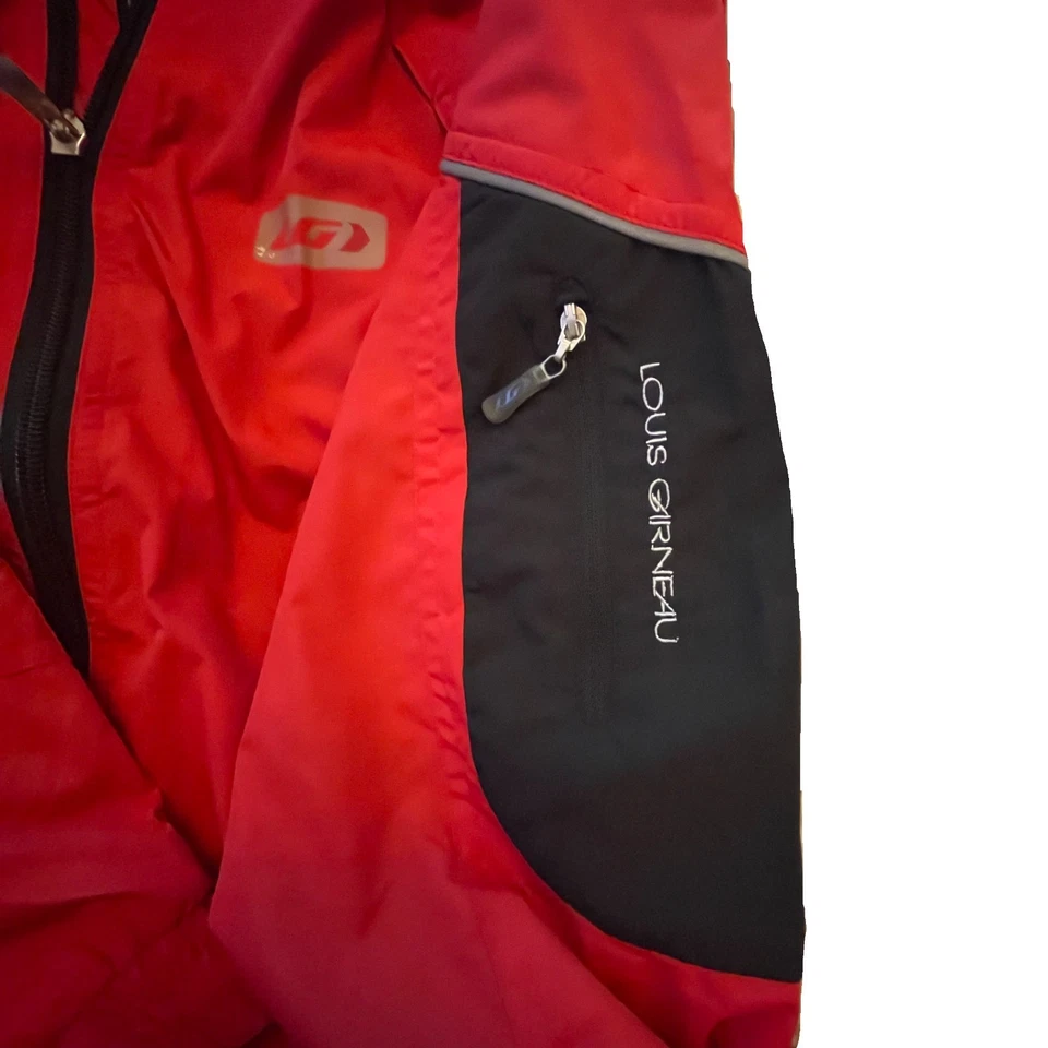 Chaqueta de ciclismo Louis Garneau para mujer talla M roja negra con capucha mangas con cremallera nueva con etiquetas Foto 3 de 4