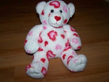 Build a Bear Workshop BAB Red Pink Heart Valentine's Day Plush Stuffed Animal