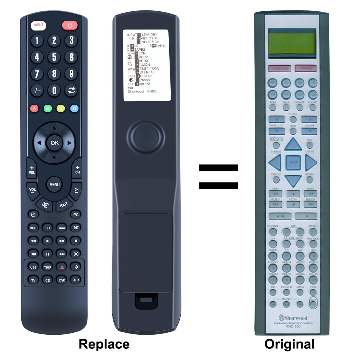RNC-300 Replace Remote Control For Sherwood R-865 R865 Audio Video