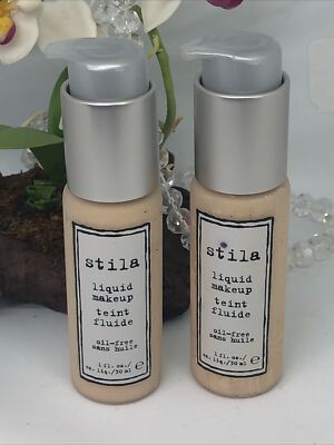 2x Stila Liquid Makeup Oil-Free Foundation - Shade A (Light)- 1 oz Full Size-New
