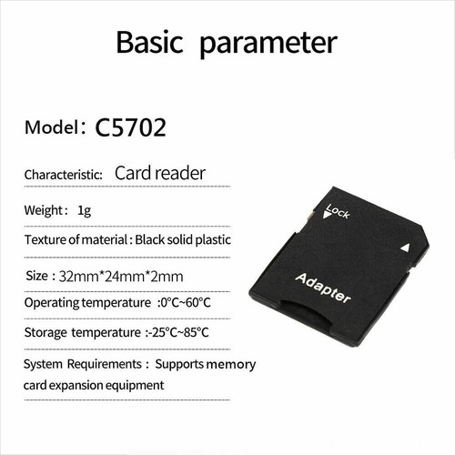 50 Pezzi Adattatore Micro SD Trans Flash TF a SD HC SDHC Scheda di Memoria Adattatore Lettore - Foto 3 di 12