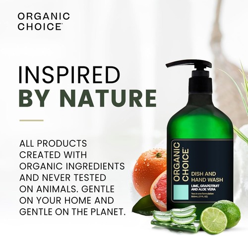 Organic Choice Dish + Hand Wash Lime, Grapefruit & Aloe Vera 500Ml - Picture 3 of 7