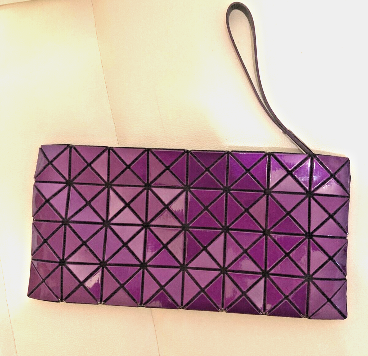 Baobao Issey Miyake Clutch bag for parties,Purple Enamel Material JPN Rare