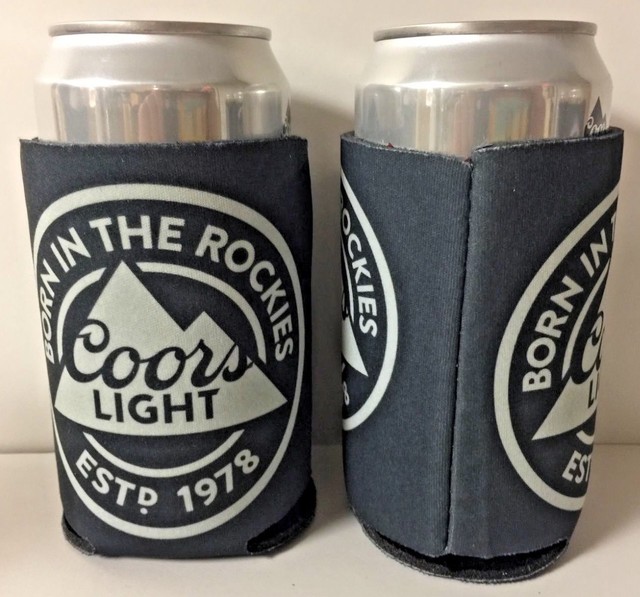 Coors Light Born In The Rockies Silver Bullet Can Koozie Cooler Two (2
