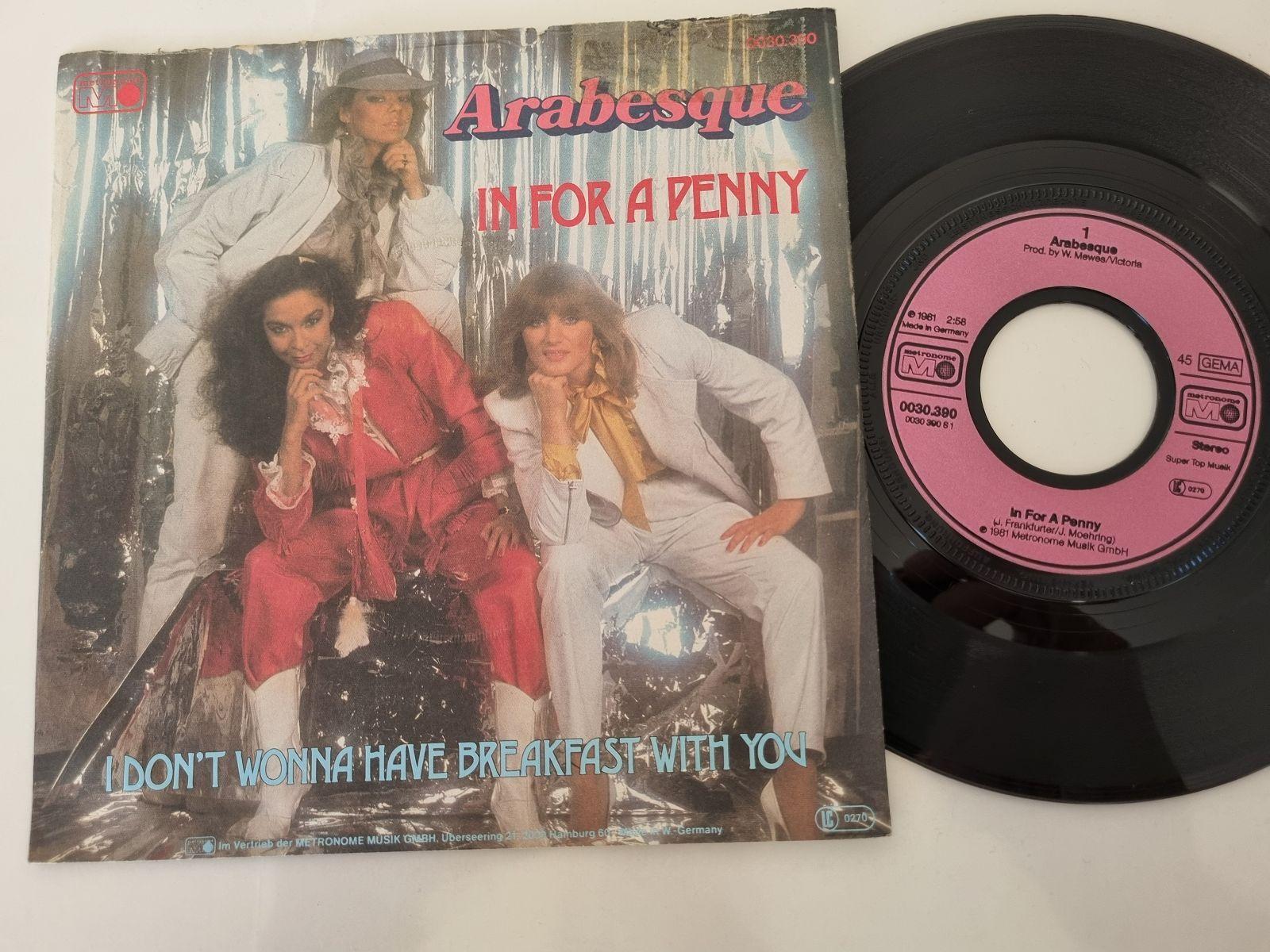 7"" Single Arabesque/ Sandra Cretu - In for a penny Vinyl Germany