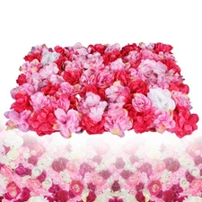 6pcs Artificial Wedding Silk Flower Wall Decor Background Rose Hydrangea Panels