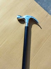 Victorian Silver Hammer Head Handle Vintage 3Fold Rosewood Walking Stick Cane