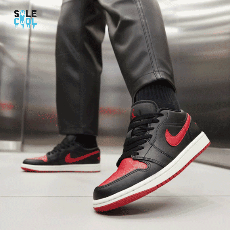 Nike Air Jordan 1 AJ1 Low Bred Sail Gym Red White Women's Shoes