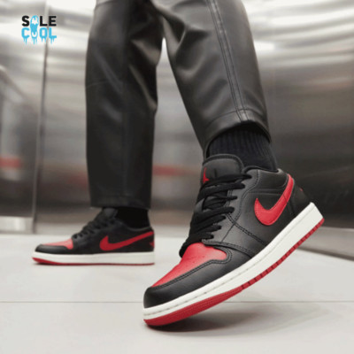 Nike Air Jordan 1 AJ1 Low Bred Sail Gym Red White Women's Shoes