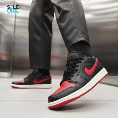 Nike Air Jordan 1 AJ1 Low Bred Sail Gym Red White Women's Shoes