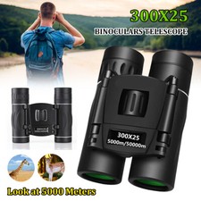 300x25 HD 5000M Long Range Binoculars Powerful Folding Mini Telescope Camping