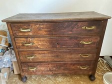 Trittico comò in nocciolo fine '800 + 2 comodini