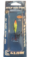 CLAM Rattlin’ Blade Spoon Glow 1/16oz #12 Hook Glow Firetiger-Brand NShips N 24h