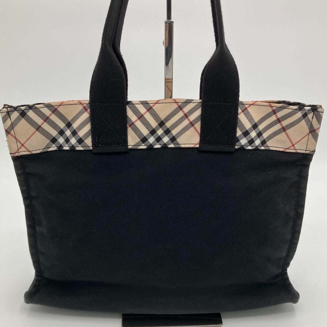 BURBERRY Blue Label Nova Check Hand Bag Canvas Beige Black fashion
