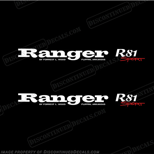 Fits Ranger R81 Sport Decals (Set of 2) - White - Picture 1 of 1