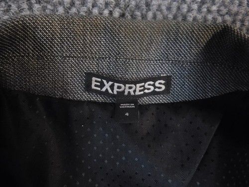 Express Jacket womens 4 Gray blazer one button Classic stretch - Picture 4 of 12