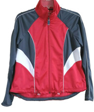Oleg Cassini Jacket Petite Large Womens Sport Track Gray Red Athletic