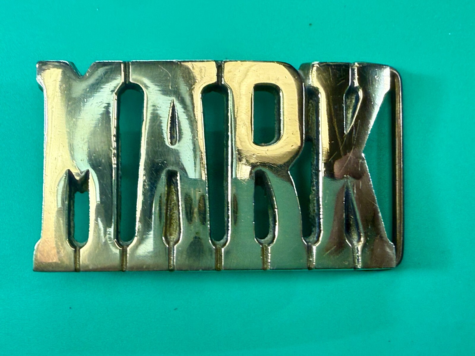 Custom Name MARK Block Letter Solid Brass Vintage… - image 13