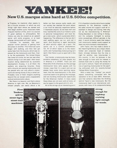 1968 Yankee Motorcycles - 4-Page Vintage Motorcycle Article