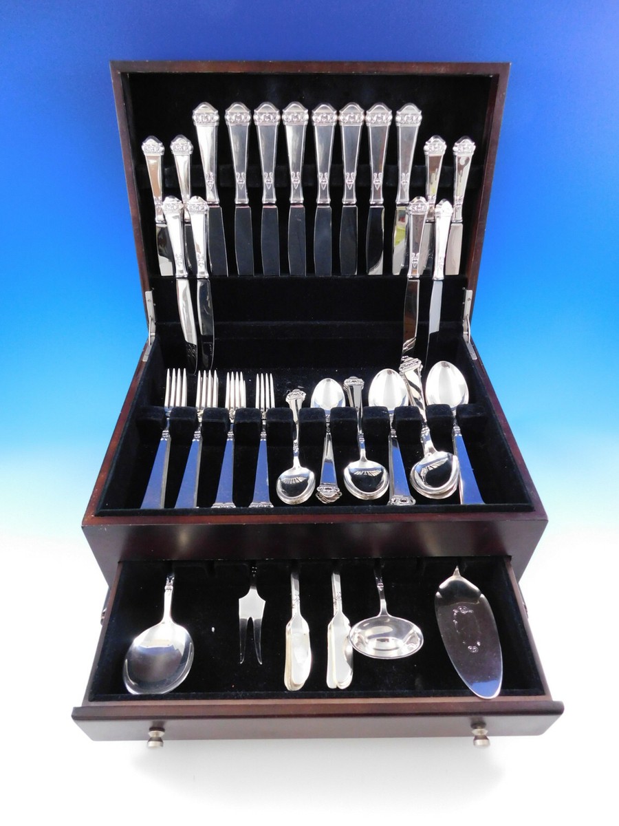 Saga by Mylius Brodrene 830 Silver Flatware Set Service 69 pcs