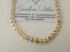 COLLANA Uomo ORO Bicolore GIALLO BIANCO 18 Karati 750% COLLIER Catena Girocollo