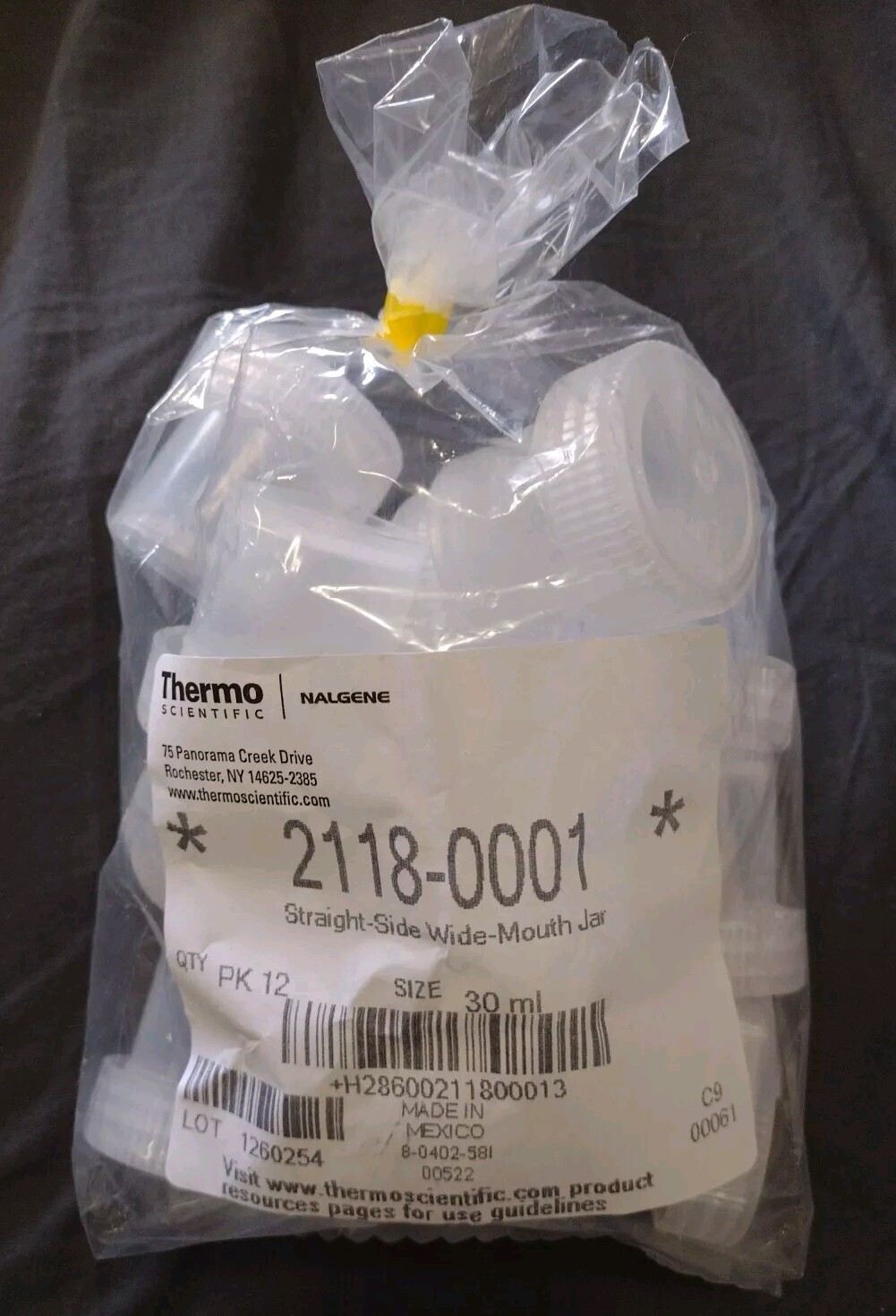 12pk 30ml Thermo Scientific Nalgene 2118-0001 Straight-Side 