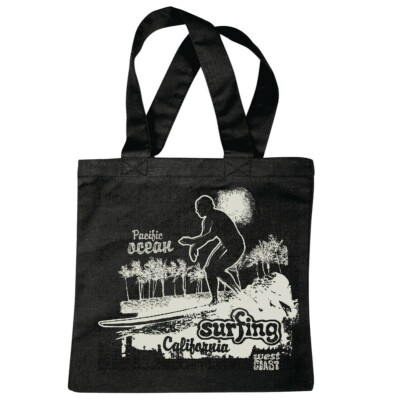 Tasche Beutel Baumwolltasche PACIFIC OCEAN SURFING CALIFORNIA SURFEN BEACH SURFB