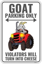 Venicor Goat Parking Aluminum Goat Goat Tin Metal Signs Home D cor 8x12