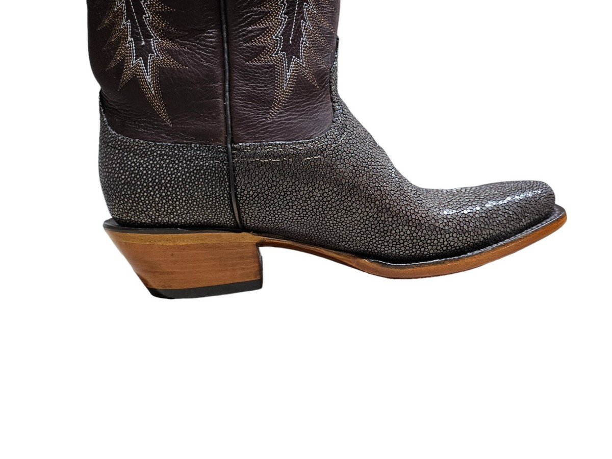 MEN'S BLACK JACK BROWN SANDED STINGRAY WESTERN BOOTS EXOTICS