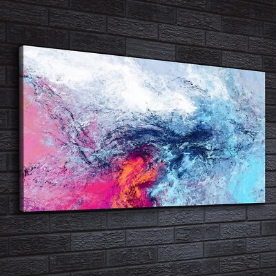 Canvas Wandbild Leinwand Bilder 140x70 futuristische Wolken Farbe Spritzer