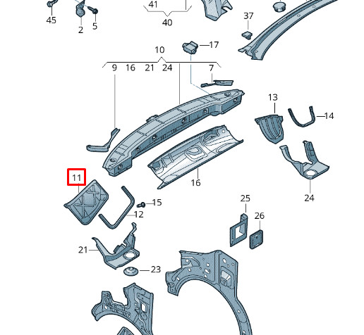 Plaque de protection avant gauche pour Volkswagen Transporter T6 7H0805207A