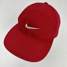 Nike Swoosh Vintage Black Tag Youth Red Ball Cap Hat Adjustable Baseball