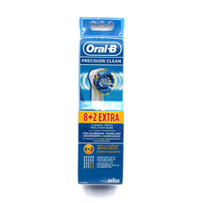 New Sealed Oral-B Precision Clean 8 2 Extra Brush Heads 10 Total Heads