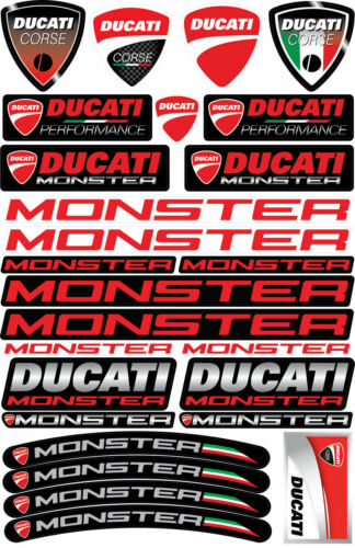Ducati Monster 696 797 821 Motociclo 54 Set adesivi 1200 S Red Stickers /12 - Afbeelding 1 van 3