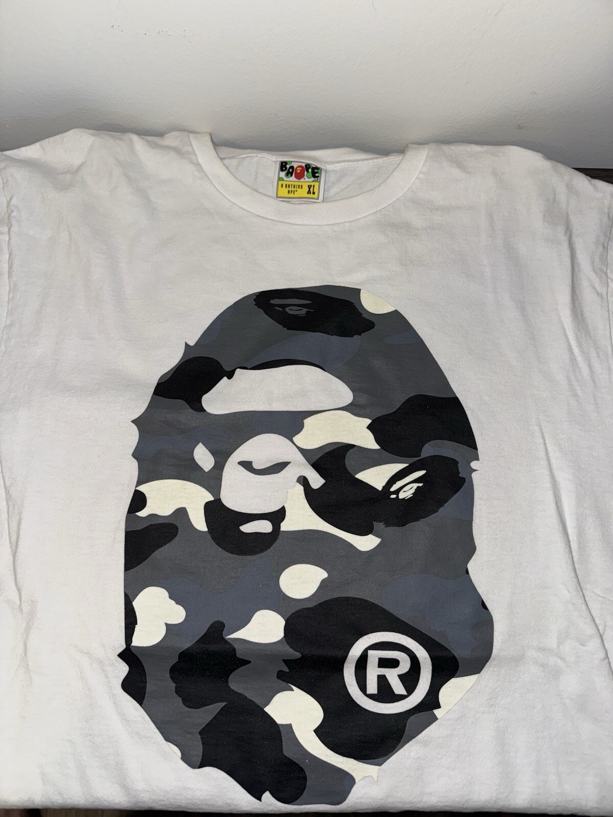 Bape Bathing Ape City Camo Big Ape Head Tee White/Black Size XL