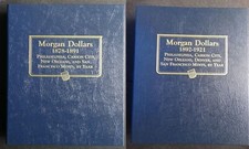 Set of 2 Whitman Morgan Silver Dollars Coin Album Book Number 1 & 2 1878-1921 