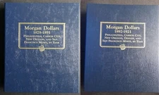Set of 2 Whitman Morgan Silver Dollars Coin Album Book Number 1 & 2 1878-1921 