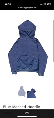 MISSING PURPOSE Blue Masked Hoodie BRAND NEW