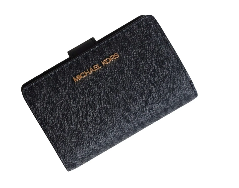 Michael Kors Damen Geldbörse Wallet JET SET TRAVEL BIFOLD ZIP schwarz - Bild 3 von 4