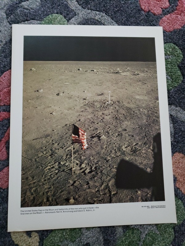 1969 NASA 14 x 11 lithograph photo Apollo 10 command ship in moon orbit HC-609