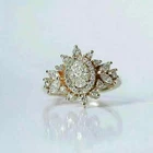 Art Deco 2Ct Oval Cut Lab Created Diamond Halo 925 Silver Engagement Gift Ring