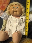 Cabbage Patch Kids 1986 Green Signature, Green Eyes, Blonde Hair, 14", Dimples